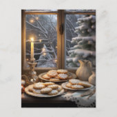 Carte Postale Cookies de Noël en journée enneigée (Devant)