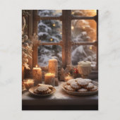 Carte Postale Cookies de Noël en journée enneigée (Devant)