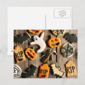 Carte Postale Cookies de pain d'épices maison Halloween (Devant / Derrière)