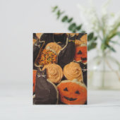 Carte Postale Cookies d'Halloween Chats et Citrouilles (Debout devant)