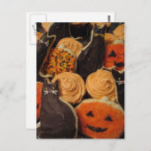 Carte Postale Cookies d'Halloween Chats et Citrouilles (Devant / Derrière)