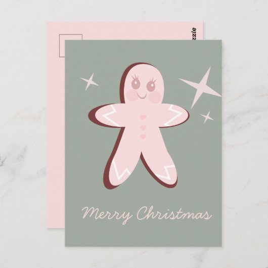 Carte Postale Cookies en pain d'épice rétro Noël Super (Devant / Derrière)