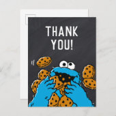 Carte Postale Cookies Monster Anniversaire Chalkboard Merci (Devant / Derrière)