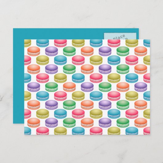 Carte Postale Cookies Pop Art Macarons colorés (Devant / Derrière)