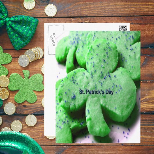 Carte Postale Cookies Shamrocks de la Saint-Patrick