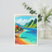 Carte Postale Cook's Bay, Moorea, Polynésie française Aquarelle (Debout devant)