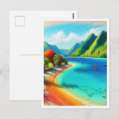 Carte Postale Cook's Bay, Moorea, Polynésie française Aquarelle (Devant / Derrière)