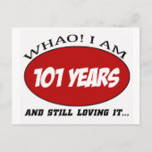 Carte Postale cool 101 ans conception d'anniversaire (Devant)