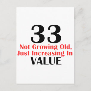 CARTE POSTALE COOL 33 ANS CONCEPTION ANNIVERSAIRE