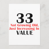 CARTE POSTALE COOL 33 ANS CONCEPTION ANNIVERSAIRE (Devant)