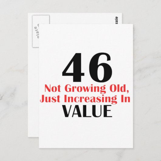 CARTE POSTALE COOL 46 ANS CONCEPTION ANNIVERSAIRE (Devant / Derrière)