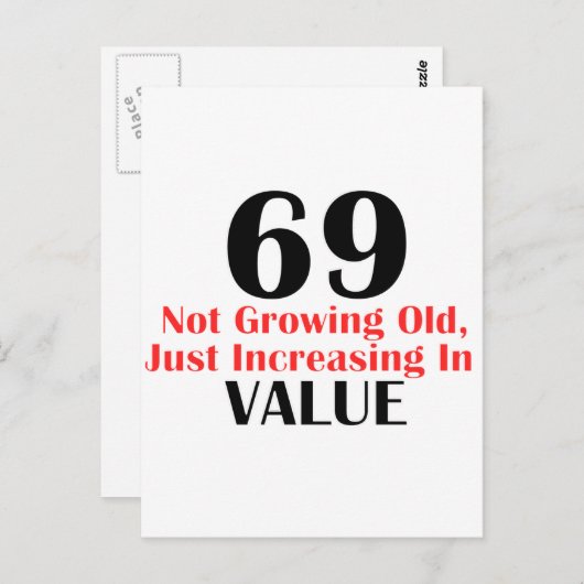 CARTE POSTALE COOL 69 ANS CONCEPTION ANNIVERSAIRE (Devant / Derrière)