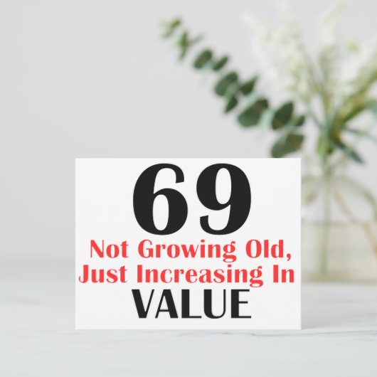 CARTE POSTALE COOL 69 ANS CONCEPTION ANNIVERSAIRE (Debout devant)