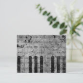 Carte Postale Cool antique grunge, effet piano notes musicales (Debout devant)
