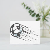 Carte Postale Cool balle de soccer rapide avec traînée (Debout devant)