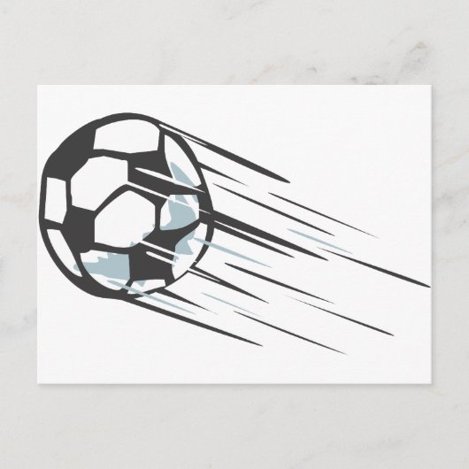 Carte Postale Cool balle de soccer rapide avec traînée (Devant)