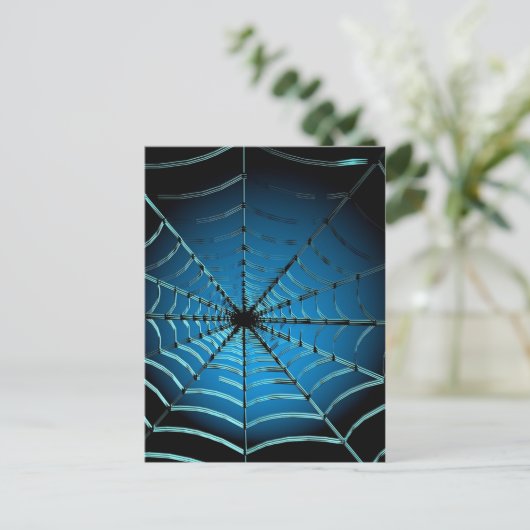 Carte Postale Cool Blue Spider Web (Debout devant)