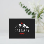 Carte Postale Cool Calgary Canada Mountains Maple Leaf Dark (Debout devant)