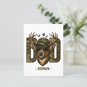 Carte Postale Cool Camouflage Papa - Cerf avec lunettes de solei