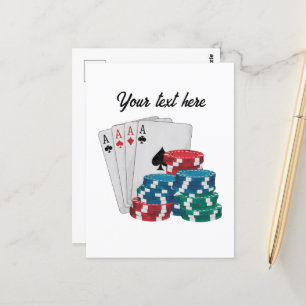 Carte Postale Cool Casino combinaison de jeu personnalisable