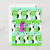 Carte postale cool Cat Art (Devant / Derrière)