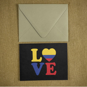 Carte Postale Cool Colombie Drapeau Amour