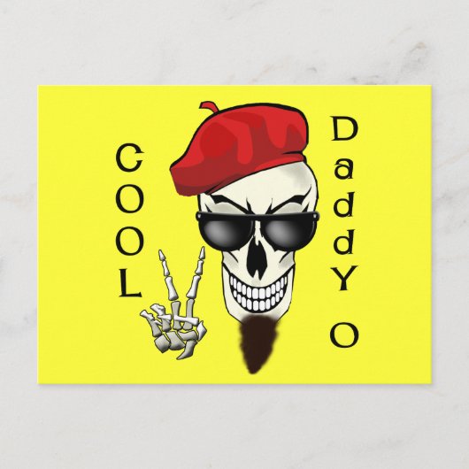 Carte Postale Cool Daddy - O Beatnik Skull (Devant)