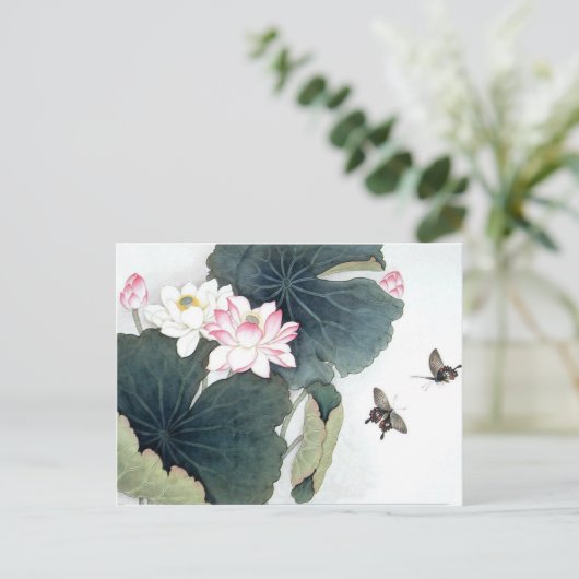 Carte Postale Cool d'art Lotus Leaf rose Flower (Debout devant)