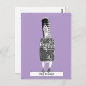 Carte postale cool de poulet en caoutchouc (Devant / Derrière)