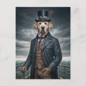 Carte Postale Cool Elégant Victorian Steampunk Labrador Chien Ar (Devant)