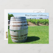 Carte postale cool en barrique de vin ! (Devant / Derrière)