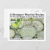 Carte postale cool En Concombre Martini Recette (Devant / Derrière)