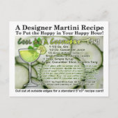 Carte postale cool En Concombre Martini Recette (Devant)