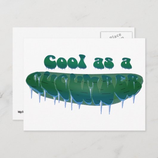 Carte Postale Cool en tant que Concombre (Devant / Derrière)