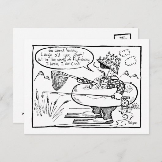 Carte Postale cool flyfishing (Devant / Derrière)