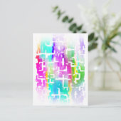 Carte Postale Cool funky aux couleurs vives Abstrait (Debout devant)