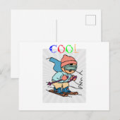 Carte Postale Cool Funny Skier | conceptions de ski | skier drôl (Devant / Derrière)