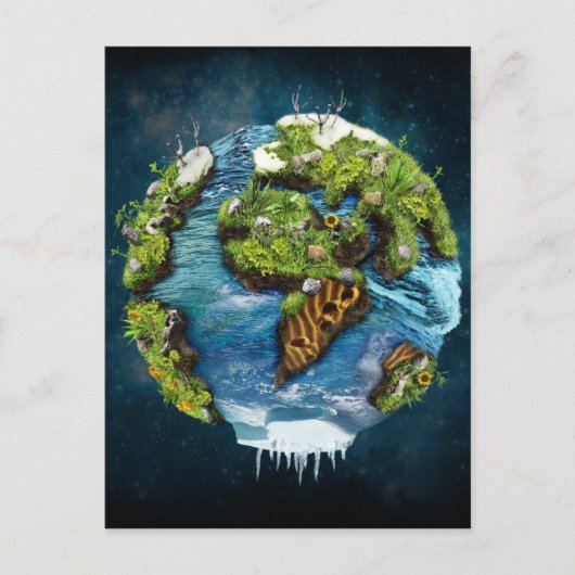 Carte Postale Cool Future Planète Earth Globe Design (Devant)