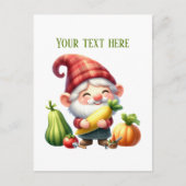 Carte Postale Cool gnome mixed vegetables  farmer customizable (Devant)