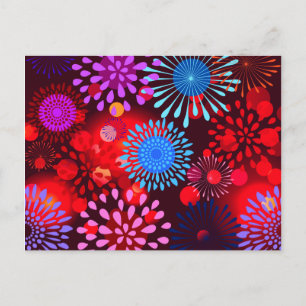 Carte Postale Cool Gras Coloré Fleurs Parkly Design Fille