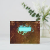 Carte Postale Cool Grunge Monogram Copper Paint Drift (Debout devant)