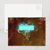 Carte Postale Cool Grunge Monogram Copper Paint Drift (Devant / Derrière)