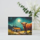 Carte Postale Cool Highland Vacances à la ferme à vache (Debout devant)