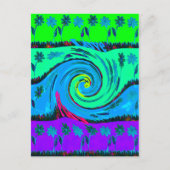 Carte Postale Cool I Love Hawaii : Floral Pop Art motif Design (Devant)