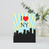 Carte Postale Cool I Love Heart New York Design (Debout devant)