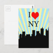 Carte Postale Cool I Love Heart New York Design (Devant / Derrière)
