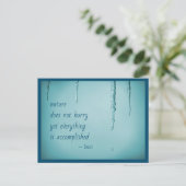 Carte Postale Cool Ice Blue WaterDrops Melting Icicles Zen Quote (Debout devant)