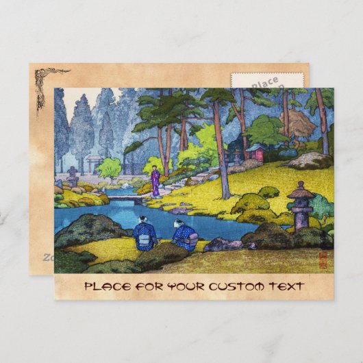 Carte Postale Cool japonais Iinnoji jardin forêt peuple rivière (Devant / Derrière)
