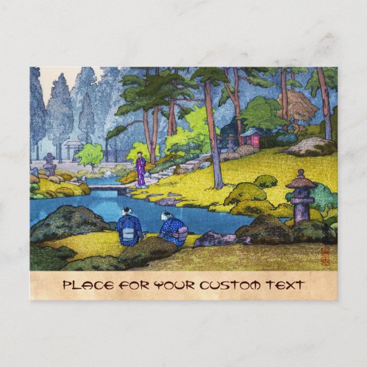 Carte Postale Cool japonais Iinnoji jardin forêt peuple rivière (Devant)