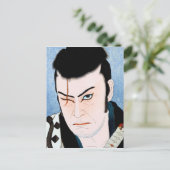 Carte Postale Cool japonais Kabuki Actor samurai portrait Scar (Debout devant)